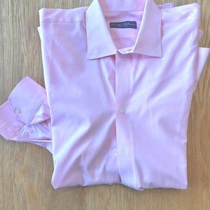 Pink Tom James custom buttondown